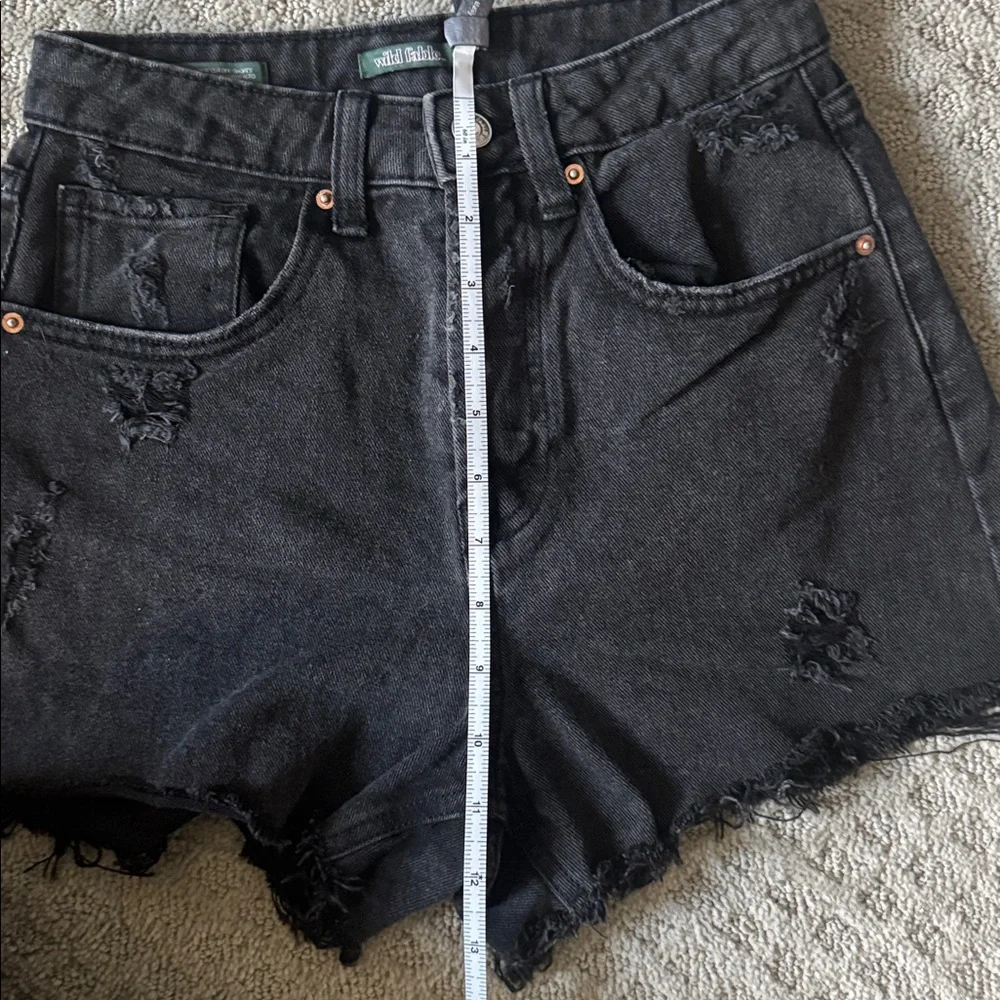 Wild Fable High waist, distressed black denim shorts, size 00 - Picture 6 of 6
